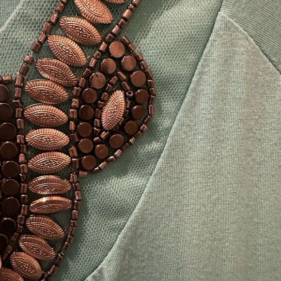 White Mark Womens V Neck Short Sleeve Tunic Top mint Women's Top - Picture 6 of 14